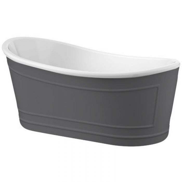 BelBagno 1676mm Ritz Stone Freestanding Bath Grey