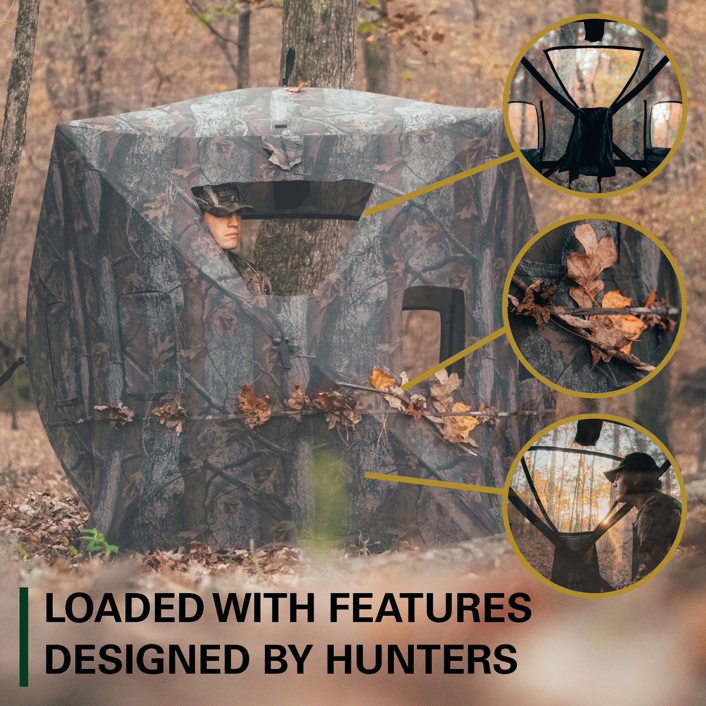 Rukket Sports Hunting Blind 360° View Pop-Up Hub Style