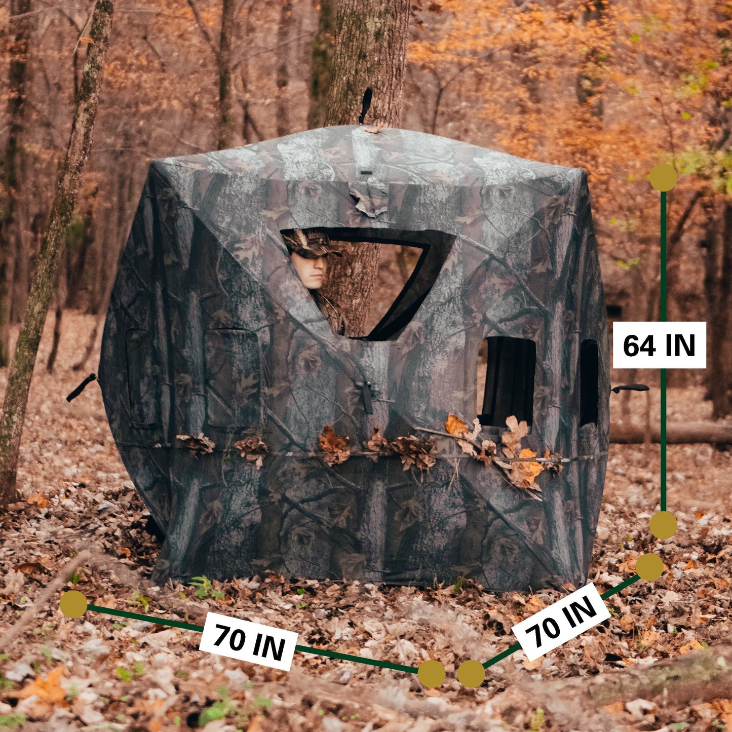 Rukket Sports Hunting Blind 360° View Pop-Up Hub Style