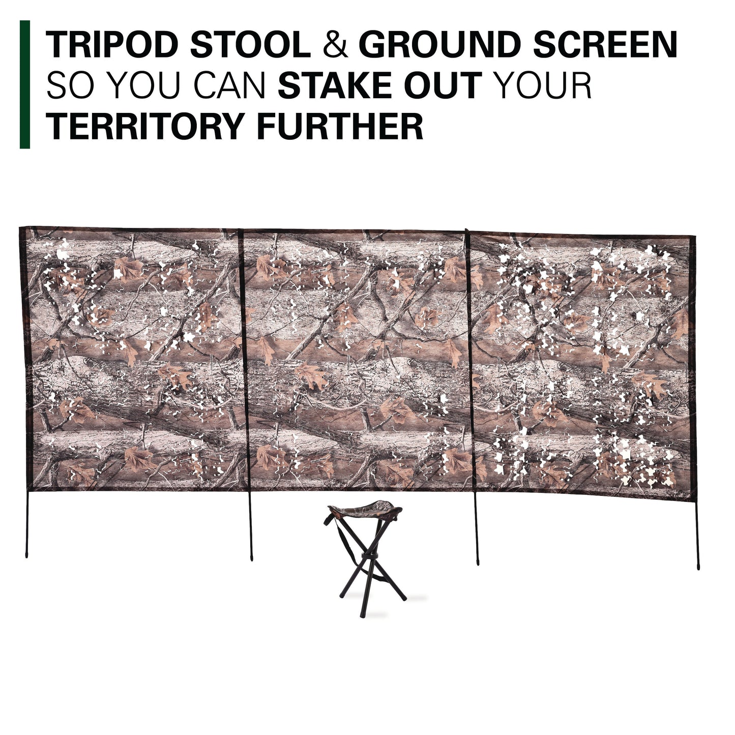 Rukket Sports Hunting Blind w/ Tripod Stool and Ground Screen