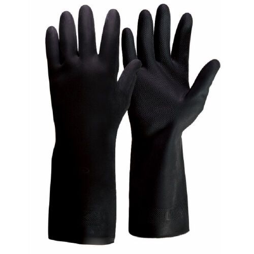 Gloves Latex Neoprene Cotton Flocklined (Black)