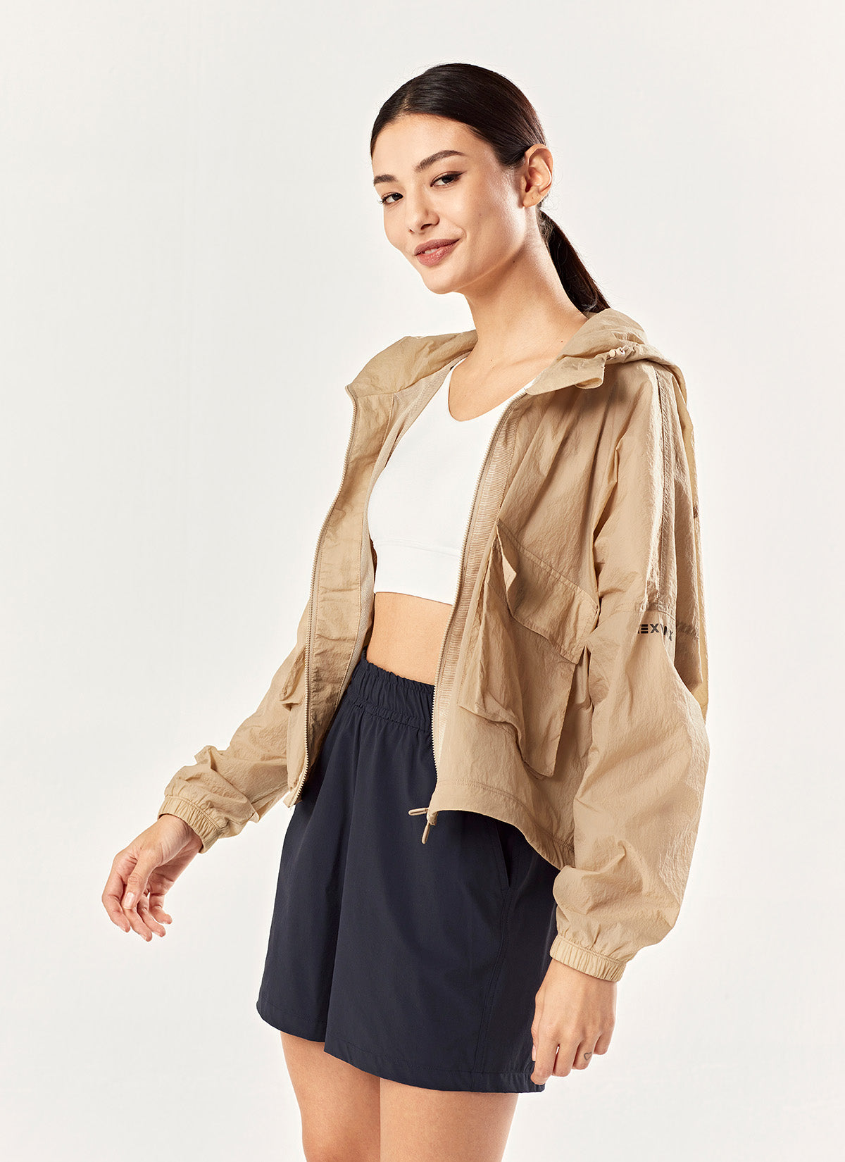 Crop Hood 2-Way Windbreaker