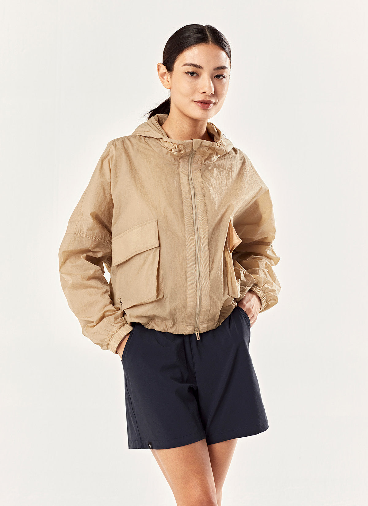 Crop Hood 2-Way Windbreaker