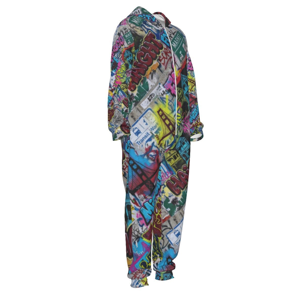 San Francisco Street Soul AOP Jumpsuit | Full-Body City Signage Print Unisex One-Piece (310gsm, XS–5XL)