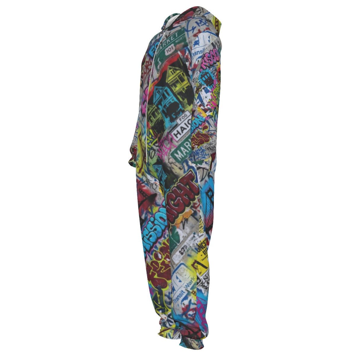 San Francisco Street Soul AOP Jumpsuit | Full-Body City Signage Print Unisex One-Piece (310gsm, XS–5XL)