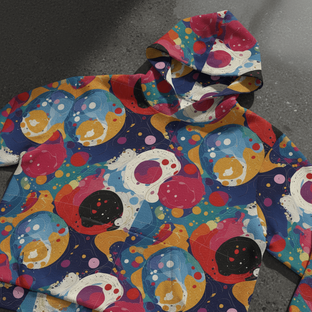 Seven Tails Moon Nature's Collage AOP Hoodie – Vibrant Patchwork Streetwear