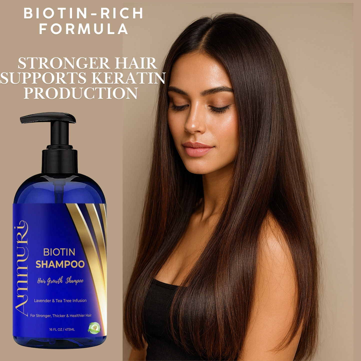Ammuri Biotin Shampoo – DHT Blocker for Thicker Hair | Set of 2 x 473ml