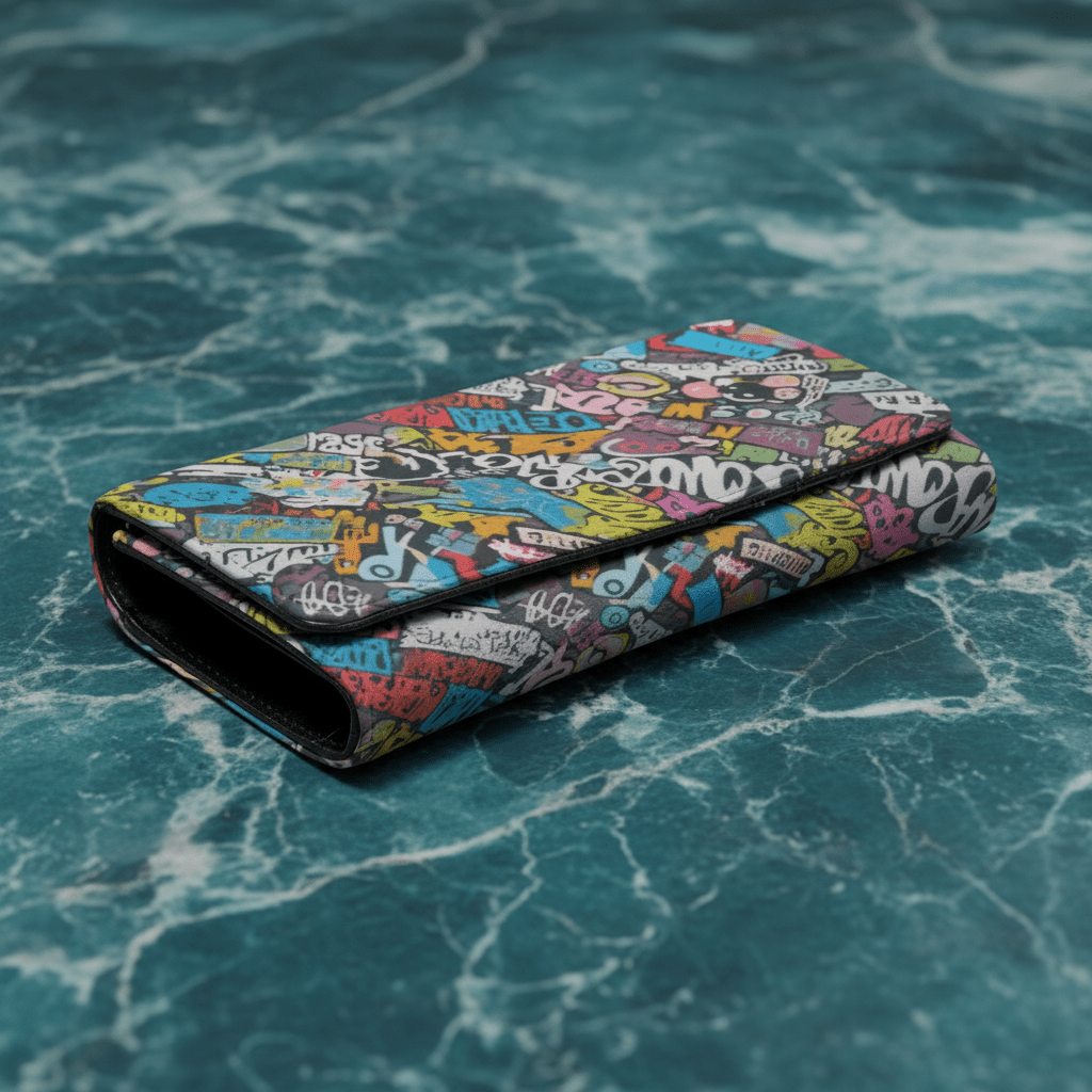 Graffiti Foldable Wallet for Streetwear Collectors — Sign Here AOP Bifold, Street Art Carry, Urban Statement Accessory, Skater Wallet, Wearable Art