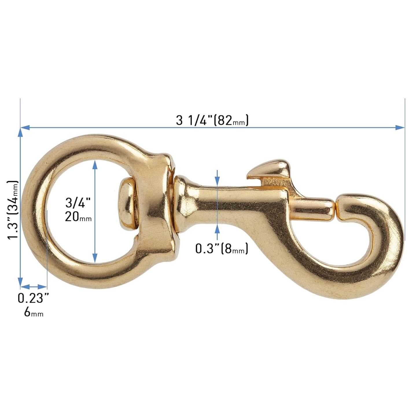 Solid Brass Swivel Snap Hook Heavy Duty Clip