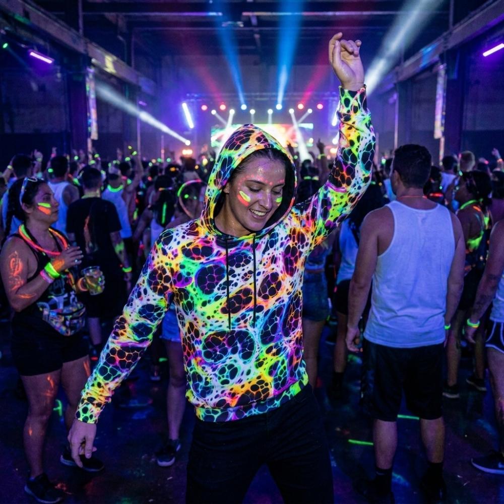 Spider Web Rave Hoodie - 100% Pure Cotton Night Owls Gear - Unisex
