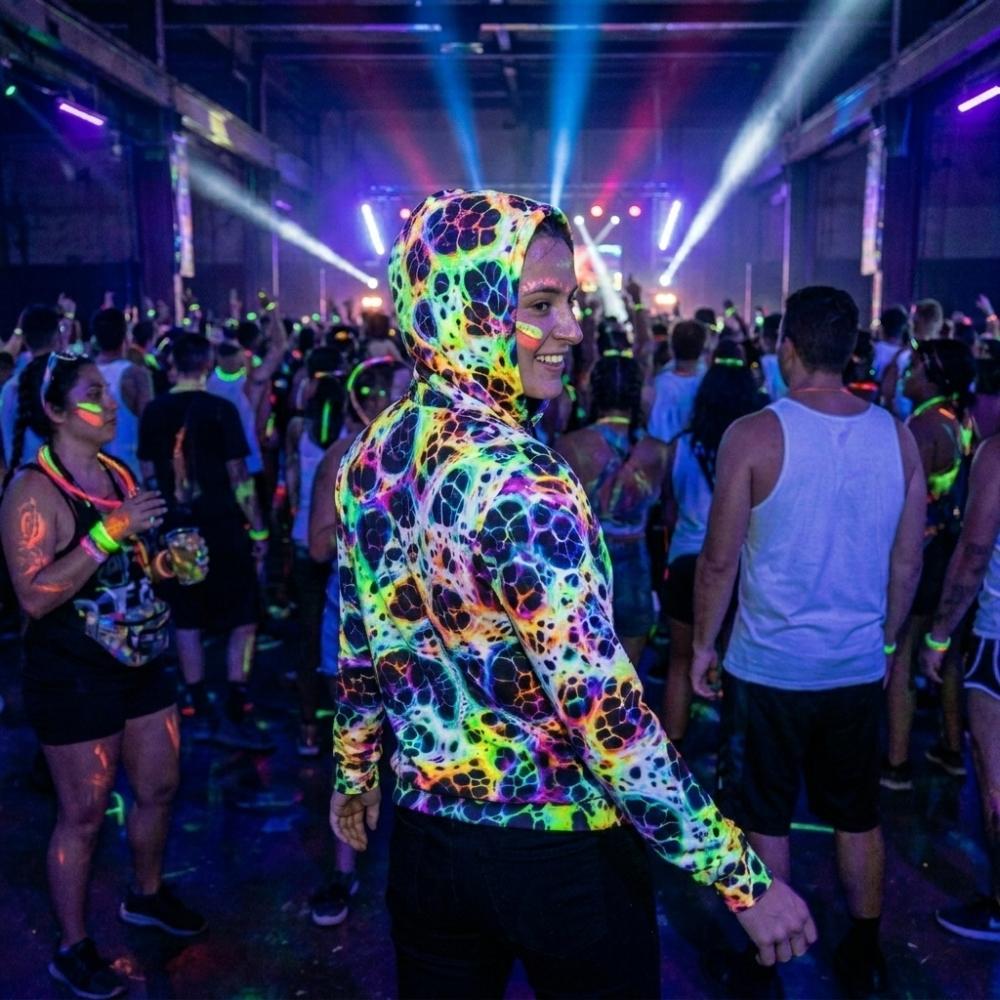Spider Web Rave Hoodie - 100% Pure Cotton Night Owls Gear - Unisex