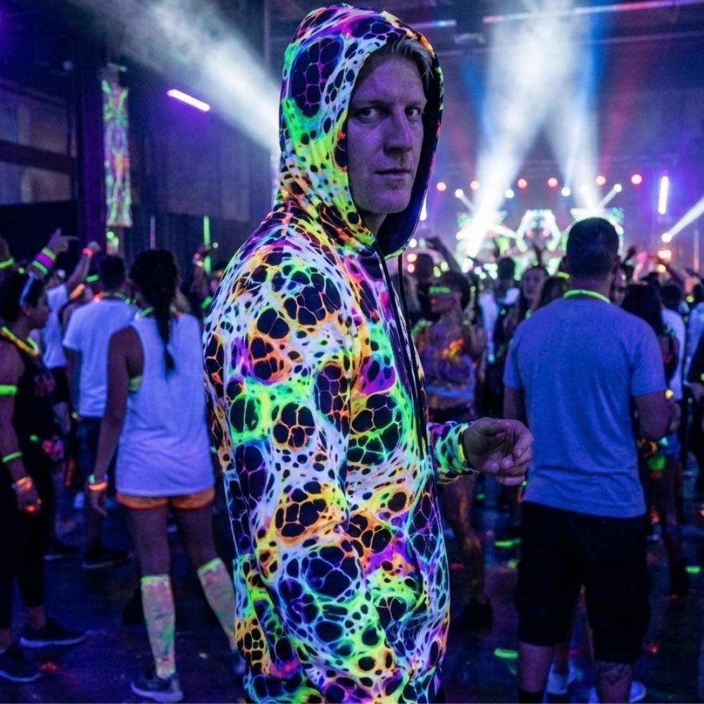 Spider Web Rave Hoodie - 100% Pure Cotton Night Owls Gear - Unisex