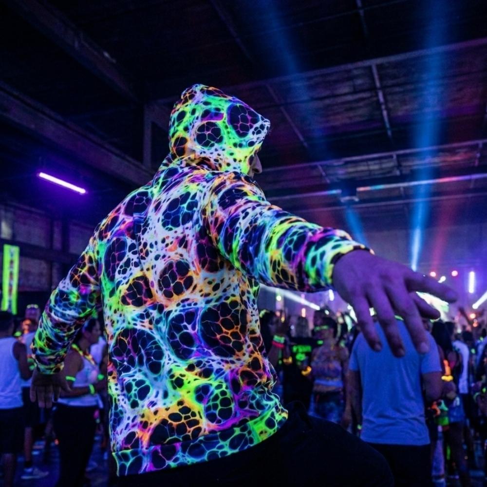 Spider Web Rave Hoodie - 100% Pure Cotton Night Owls Gear - Unisex