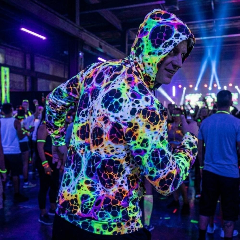 Spider Web Rave Hoodie - 100% Pure Cotton Night Owls Gear - Unisex