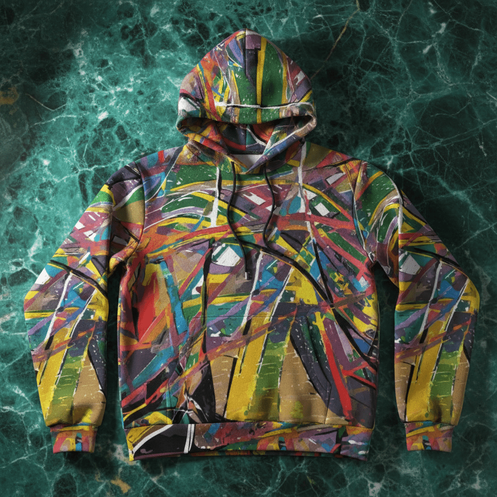 Splatter Art Hoodie - All-Over Print 100% Cotton 310GSM | Unisex Paint Explosion Streetwear