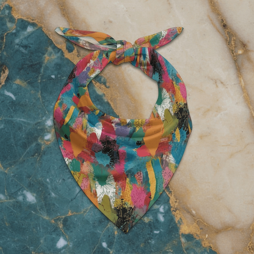 Square Printed Scarves with Skin-friendly Imitated Silk