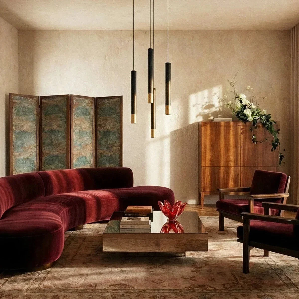 Modern Iron And Aluminium Pendant Light With Warm LED Light