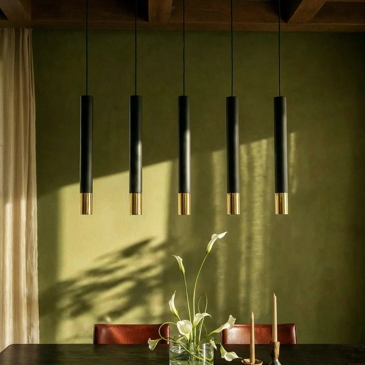 Modern Iron And Aluminium Pendant Light With Warm LED Light