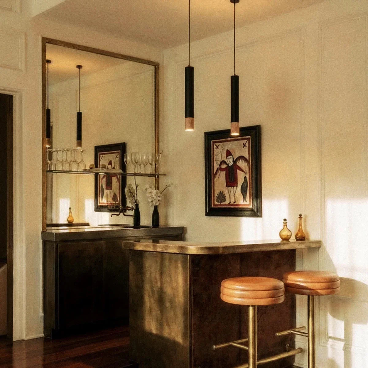 Modern Iron And Aluminium Pendant Light With Warm LED Light