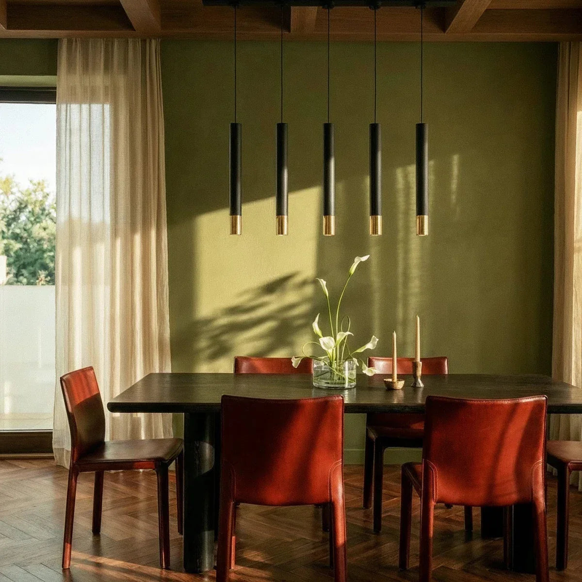 Modern Iron And Aluminium Pendant Light With Warm LED Light