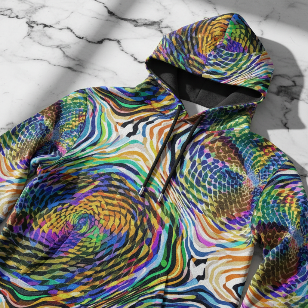 Starry Night Hoodie — All-Over Print Cotton Pullover