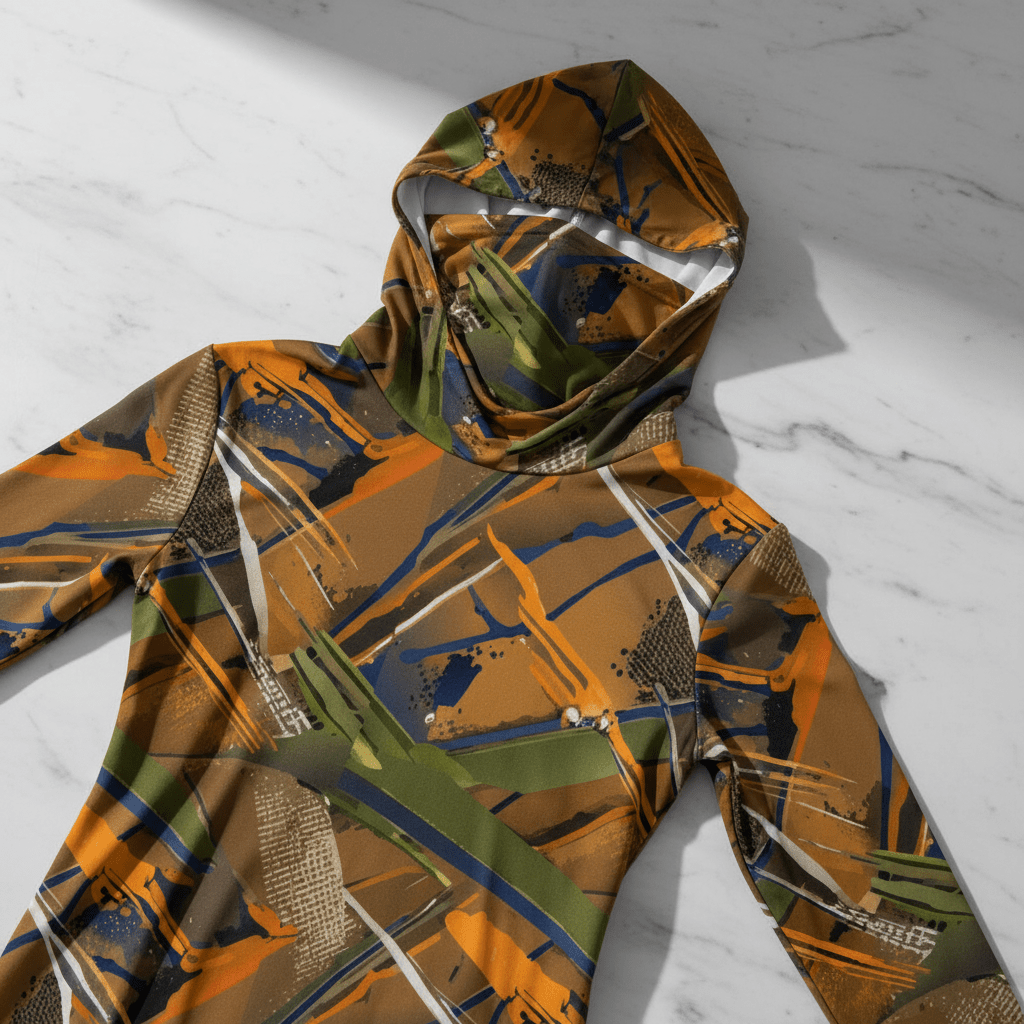 Tactical Canvas Unisex Hoodie With Sun-Protective Face Covering Pullover
