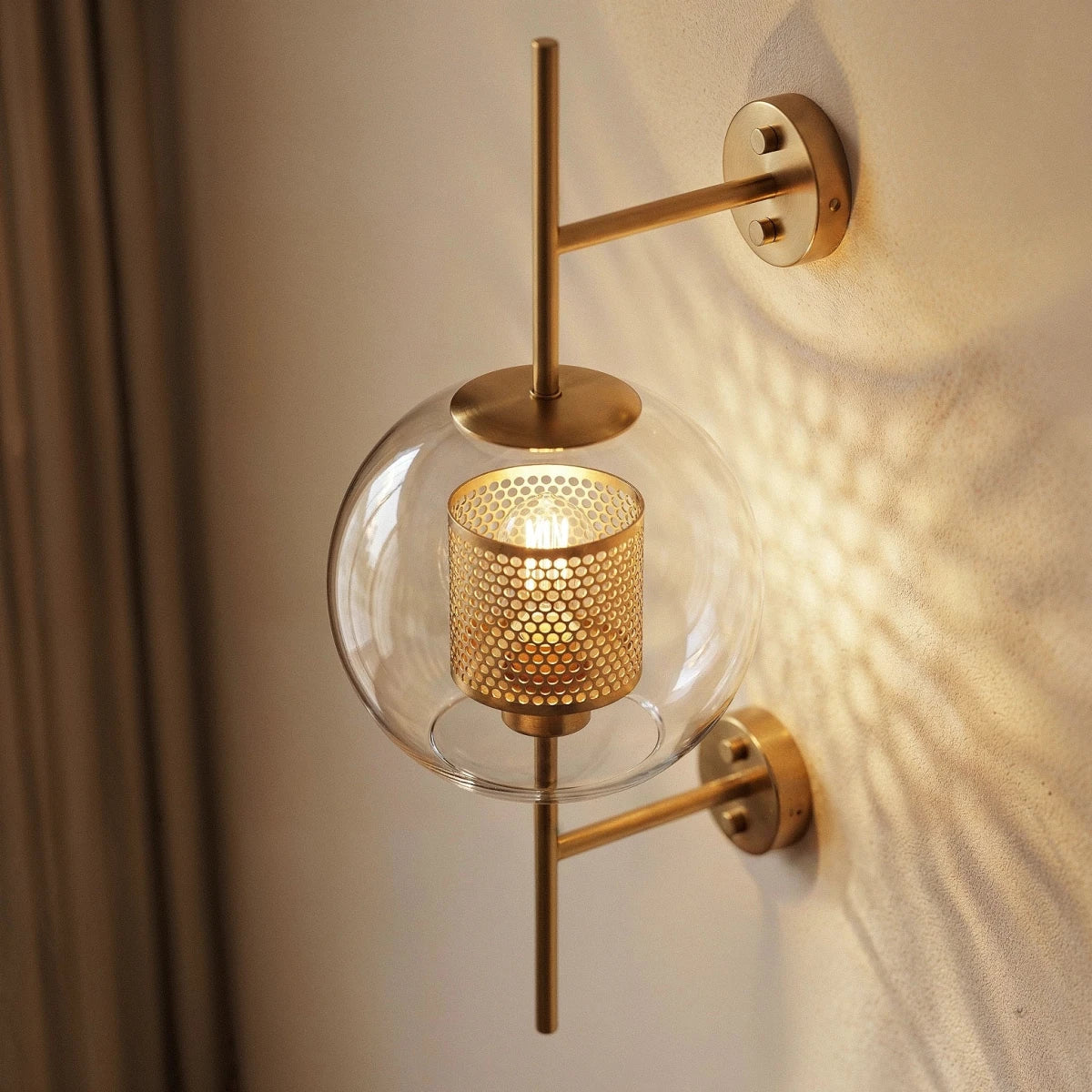 Modern Glass Tube Wall Light LED Light With Iron Backplate