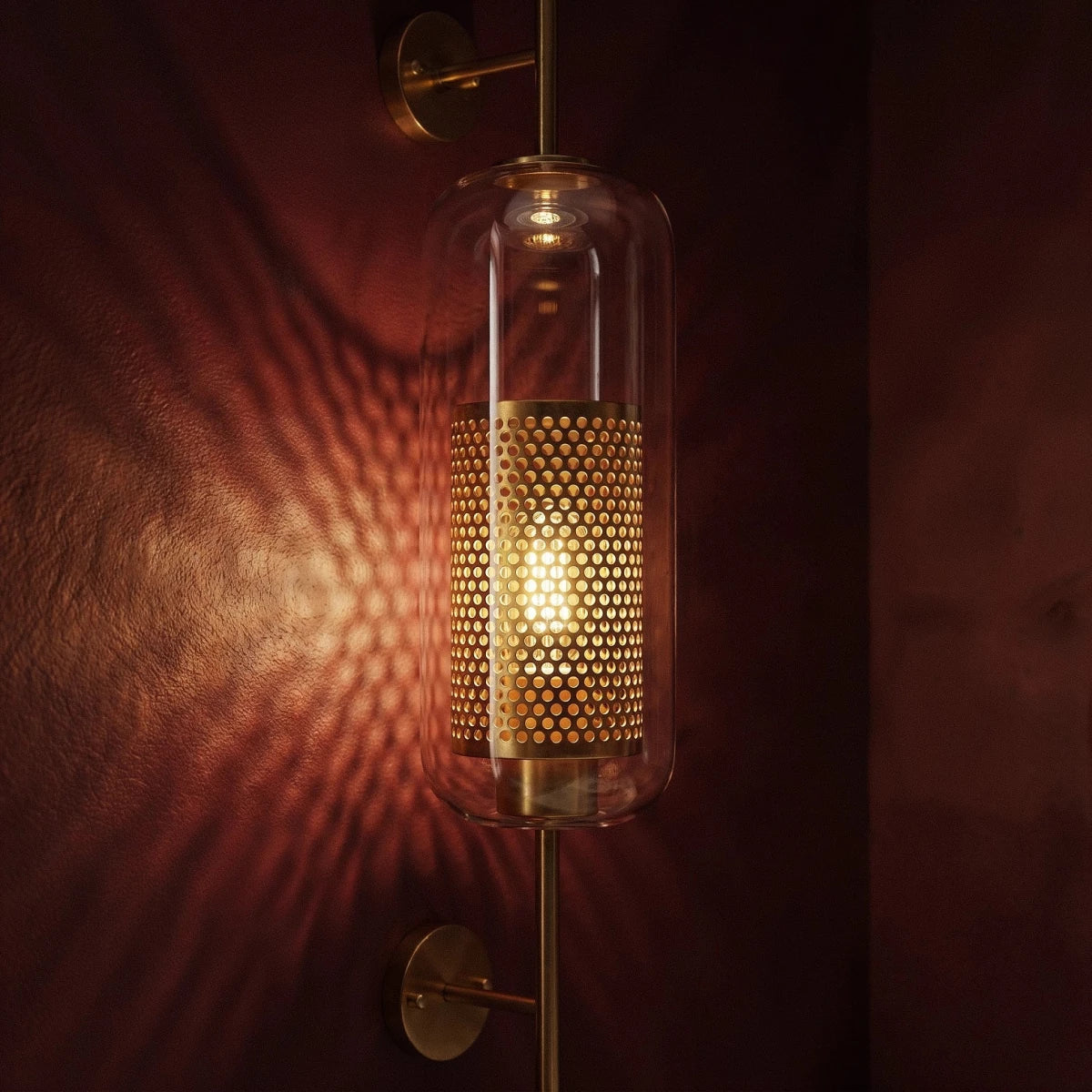 Modern Glass Tube Wall Light LED Light With Iron Backplate