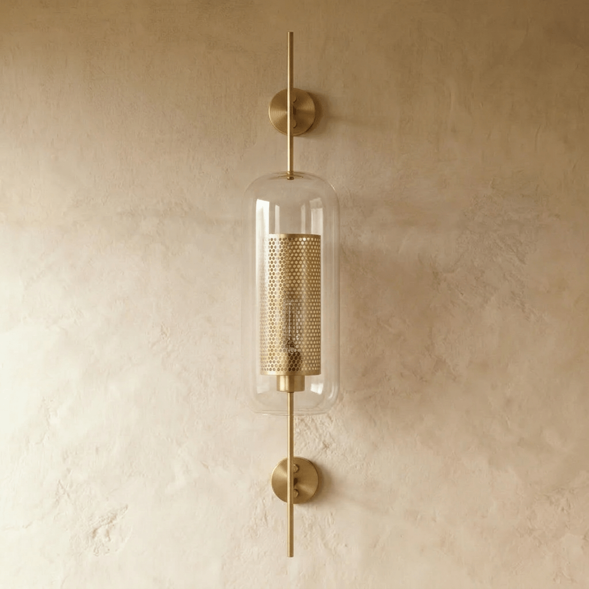 Modern Glass Tube Wall Light LED Light With Iron Backplate