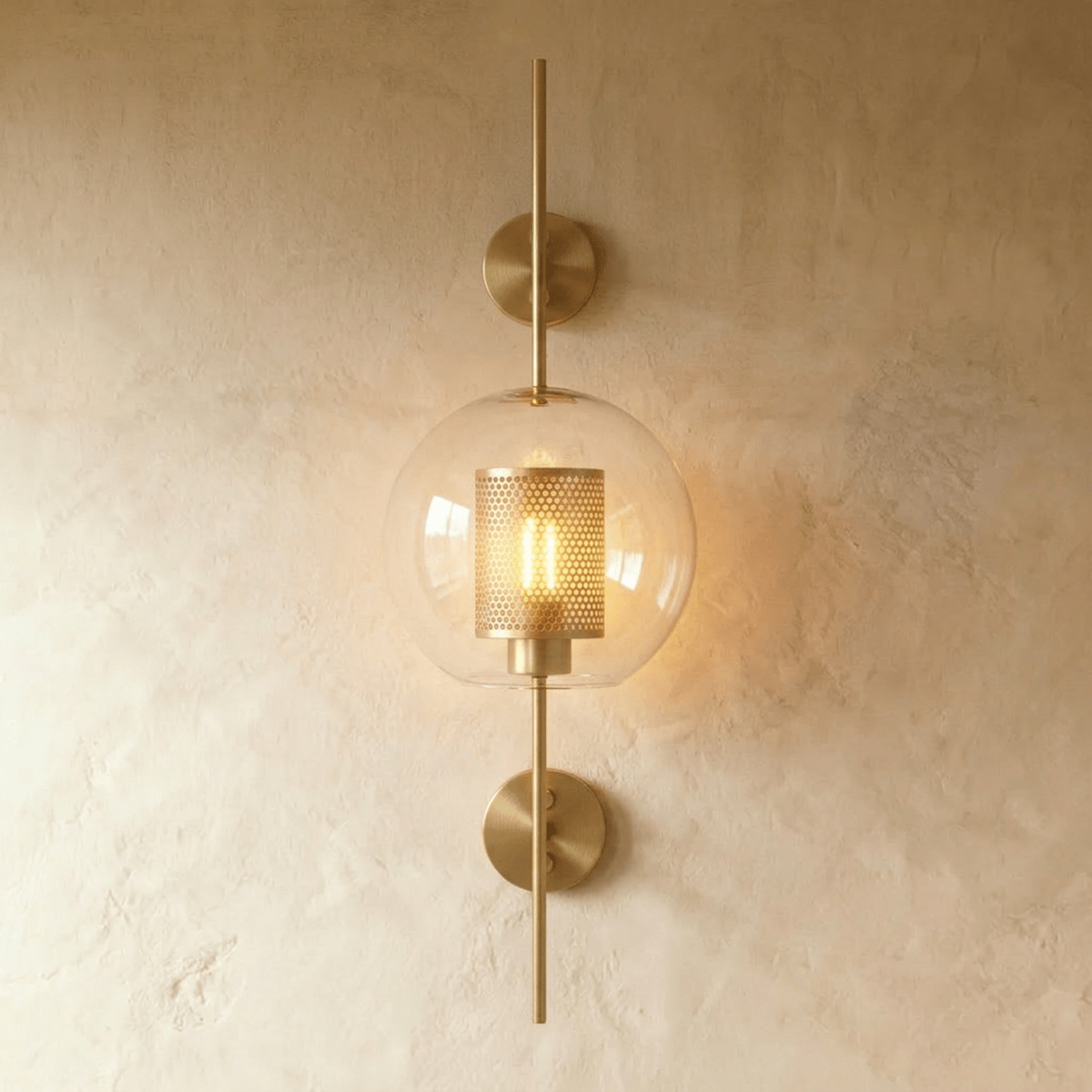 Modern Glass Tube Wall Light LED Light With Iron Backplate