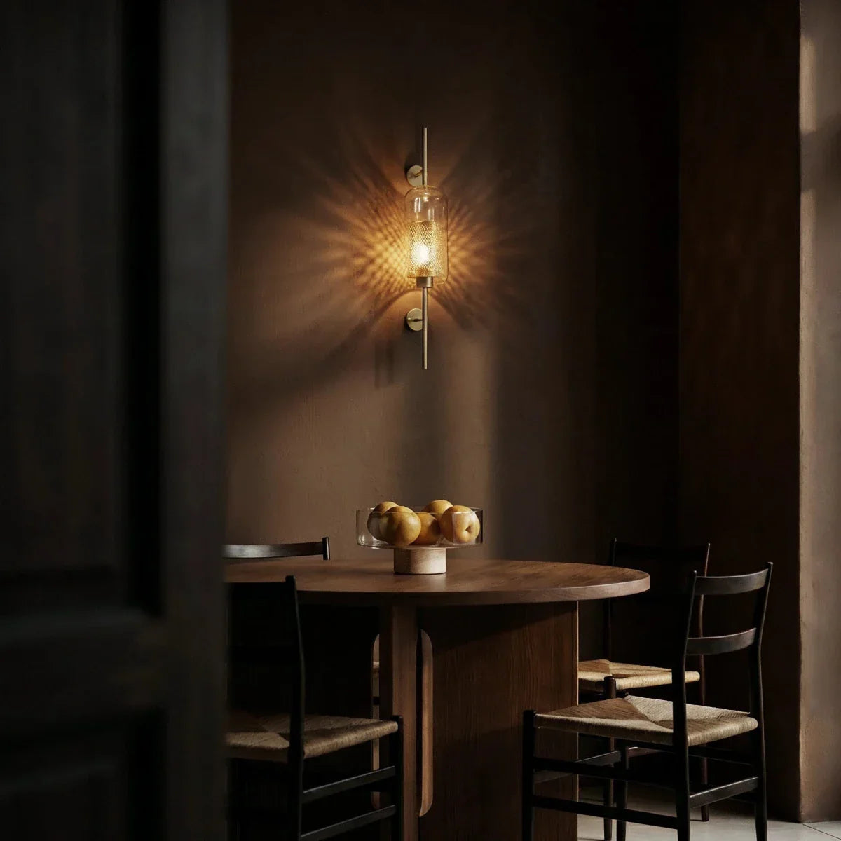 Modern Glass Tube Wall Light LED Light With Iron Backplate