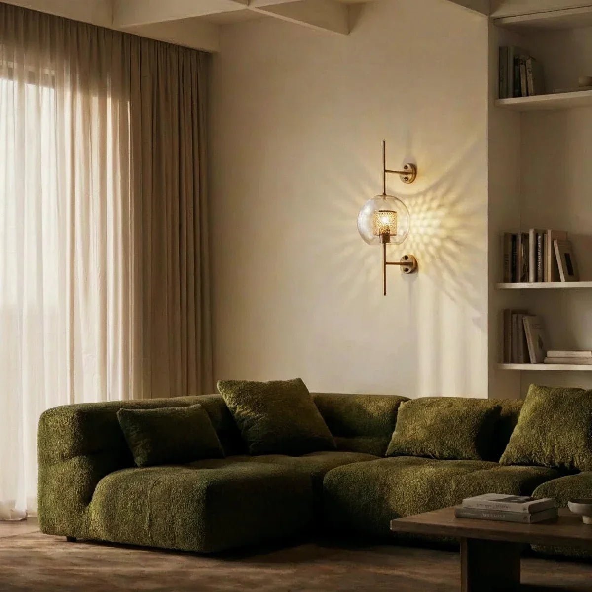 Modern Glass Tube Wall Light LED Light With Iron Backplate