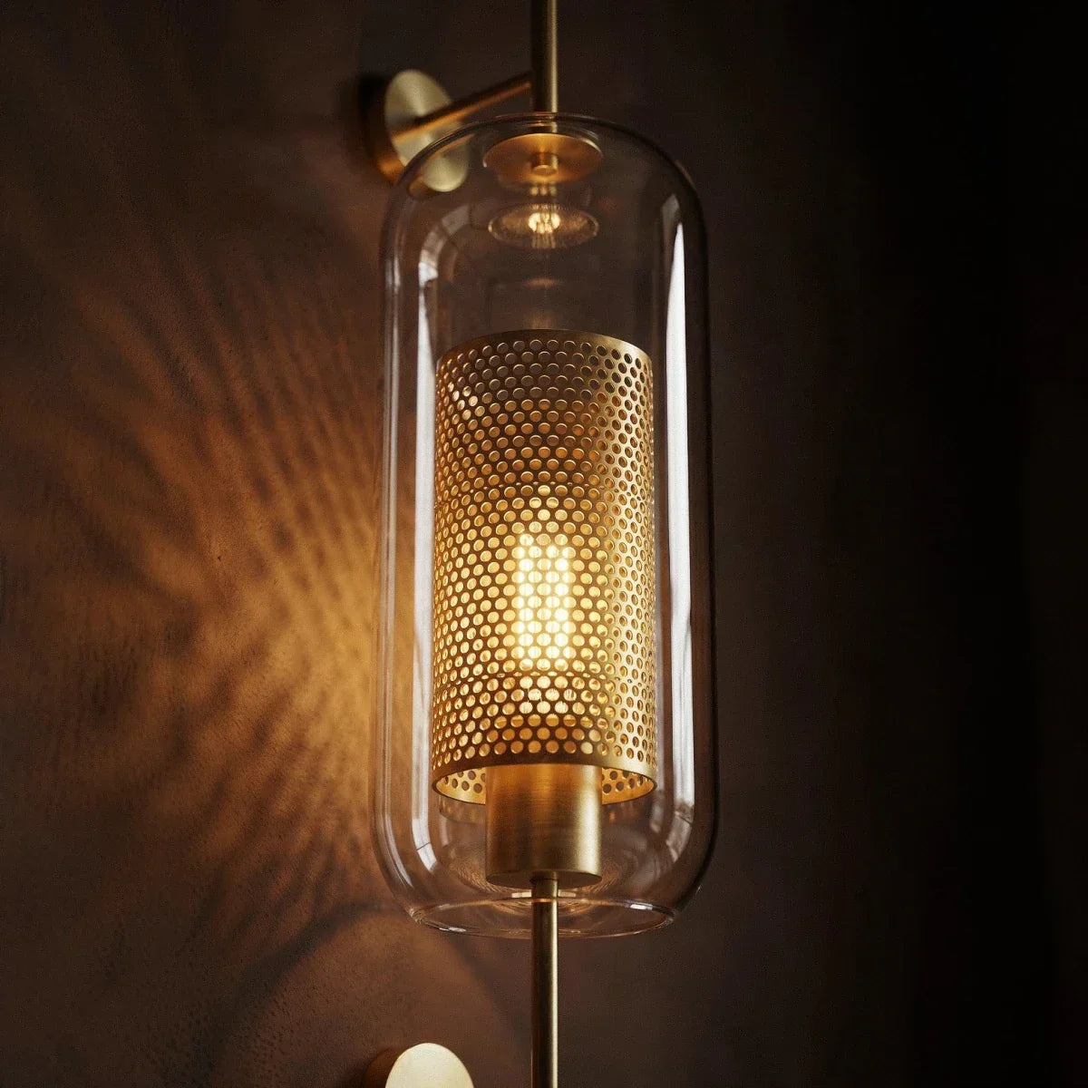 Modern Glass Tube Wall Light LED Light With Iron Backplate