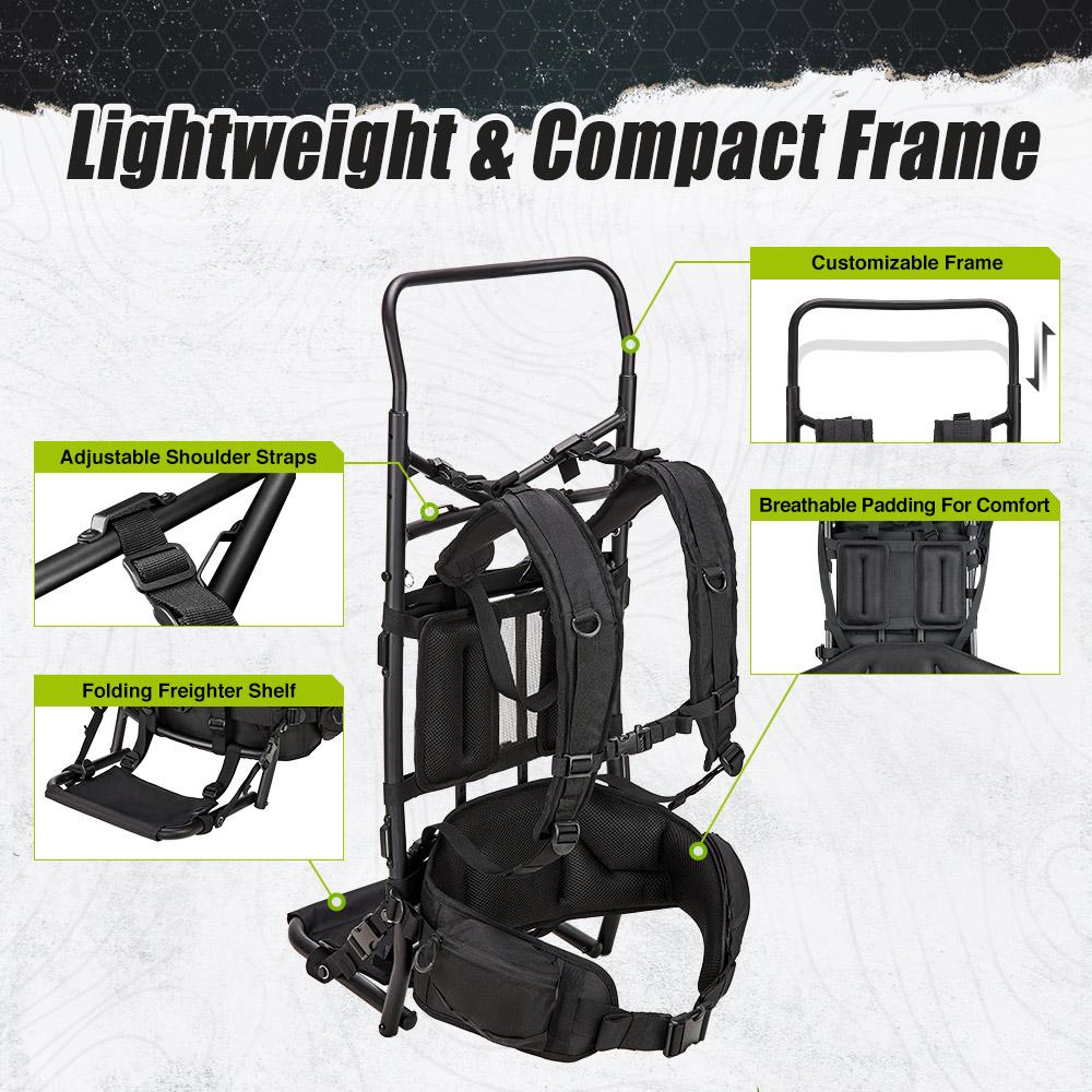 TideWe 5500cu Camping Hiking Backpack External Frame Traveling Daypack