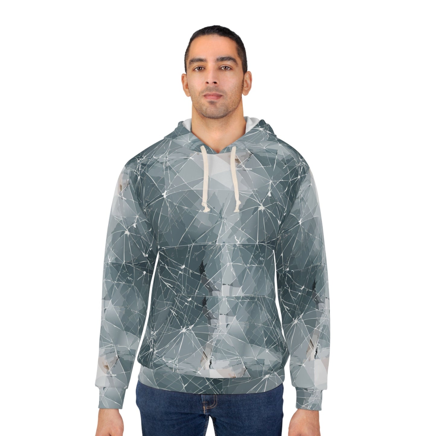 Tina's Hoodie, Shattered Glass Print Streetwear Sweatshirt, Festival Hooded Jumper, Unisex Graphic Sweater, Resilience Hoodie