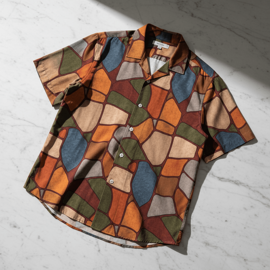 Tortoise Race All-Over Print Silk-Feel Button-Up Shirt