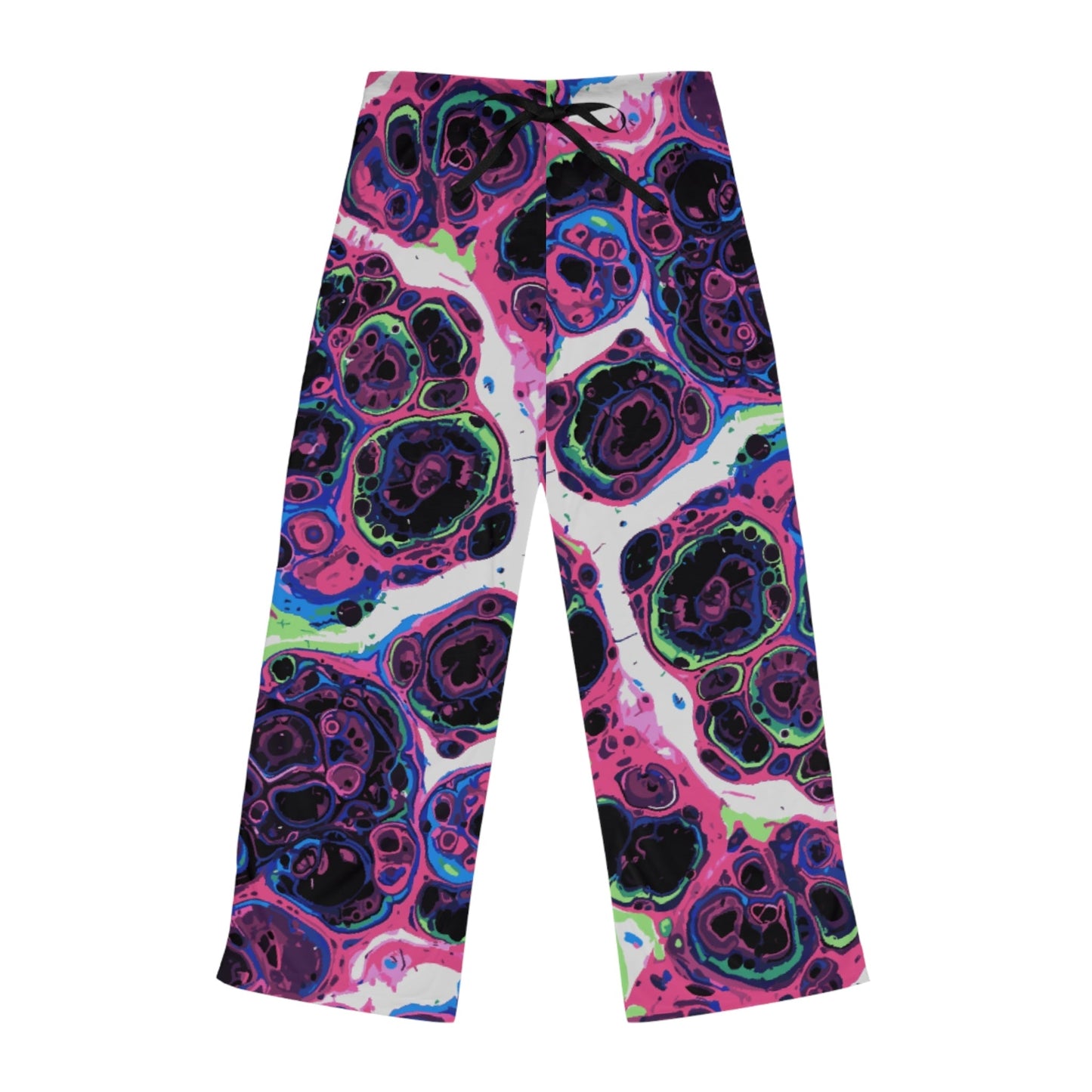 Trippy Marble Swirl Pajama Pants — Maximalist Lounge Pants | Neon Purple, Pink & Acid Green Abstract Print Sleepwear