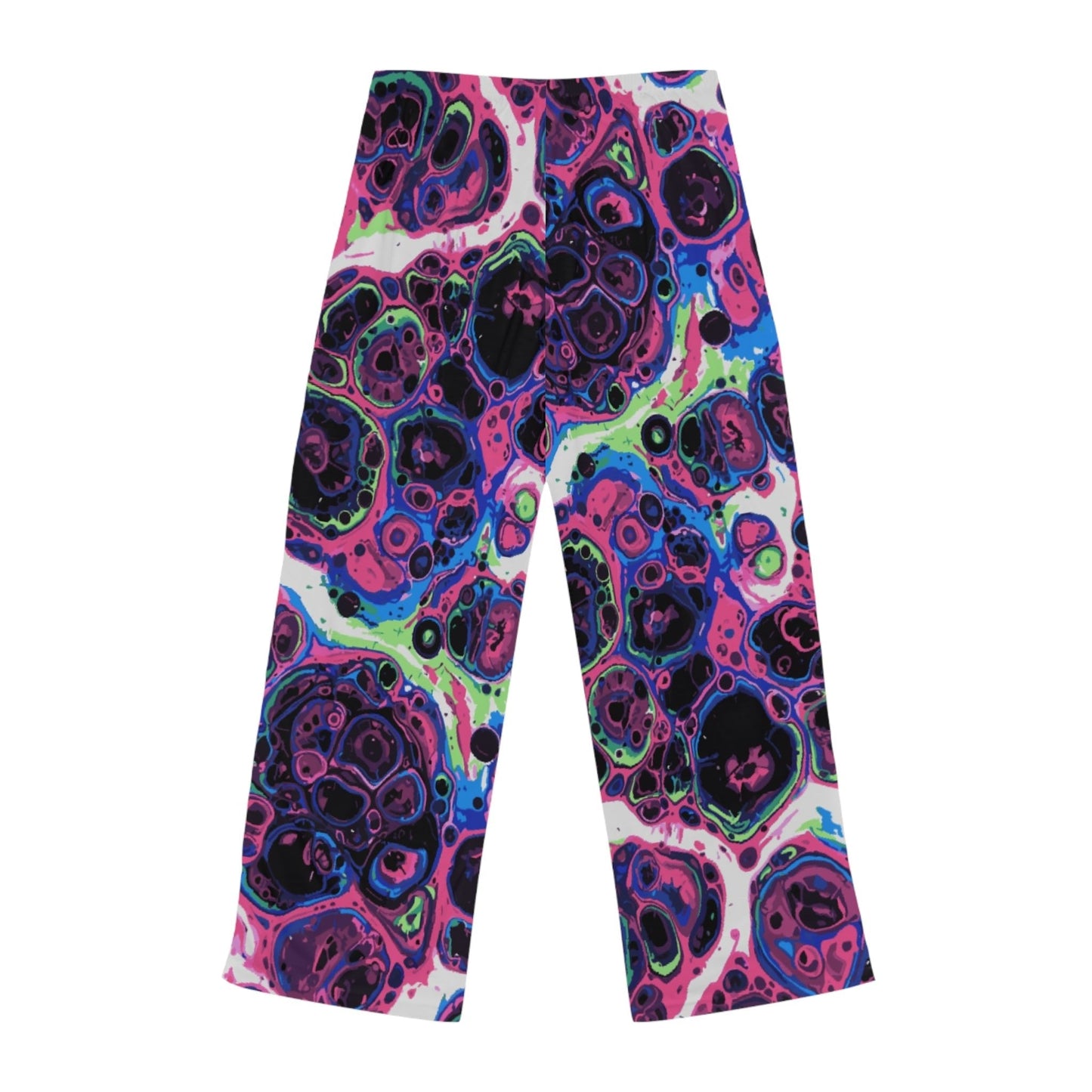 Trippy Marble Swirl Pajama Pants — Maximalist Lounge Pants | Neon Purple, Pink & Acid Green Abstract Print Sleepwear
