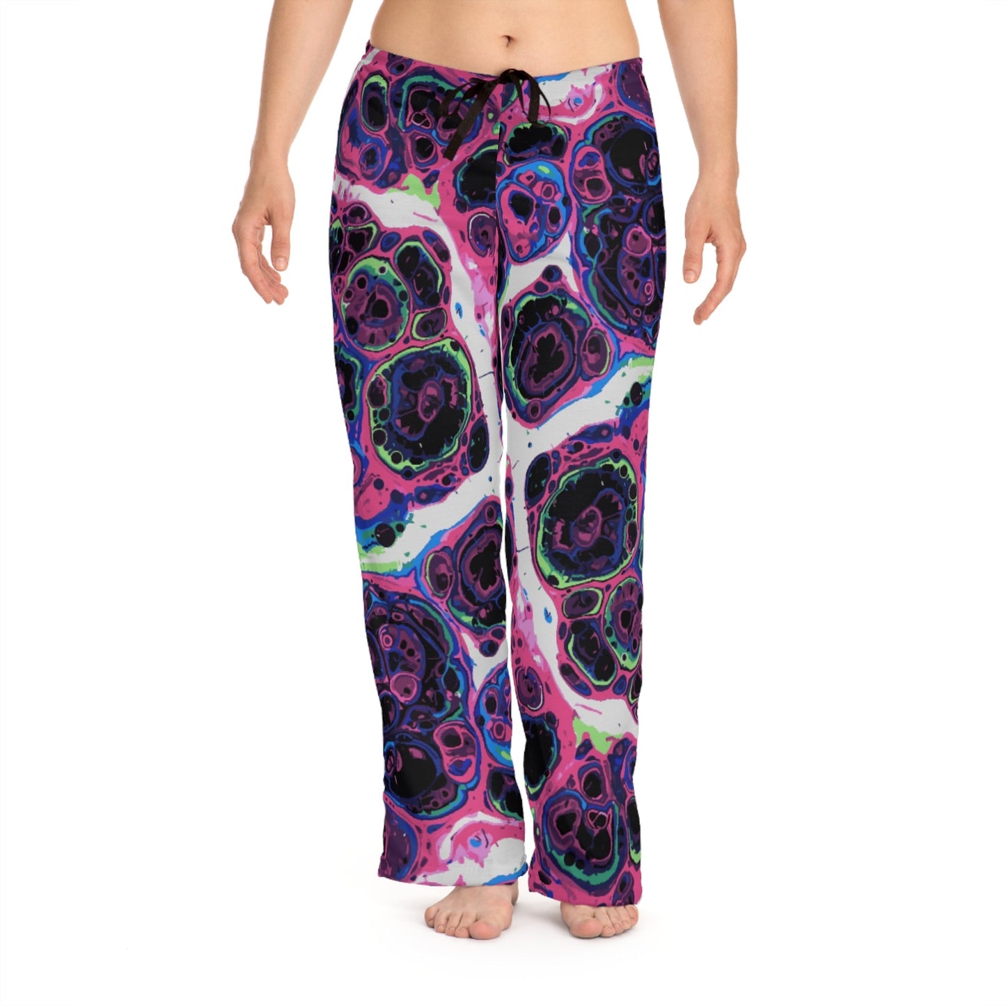 Trippy Marble Swirl Pajama Pants — Maximalist Lounge Pants | Neon Purple, Pink & Acid Green Abstract Print Sleepwear