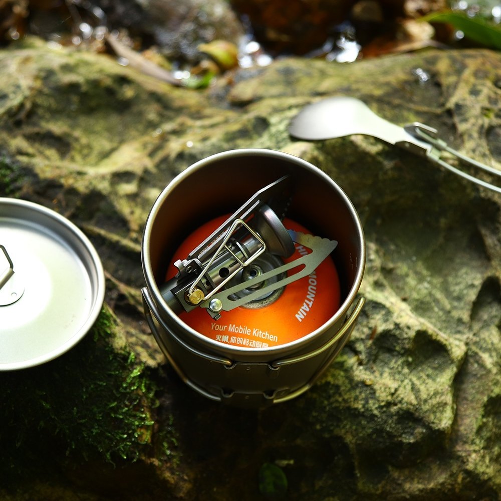 Ultralight Titanium Gas Stove & Pot Set