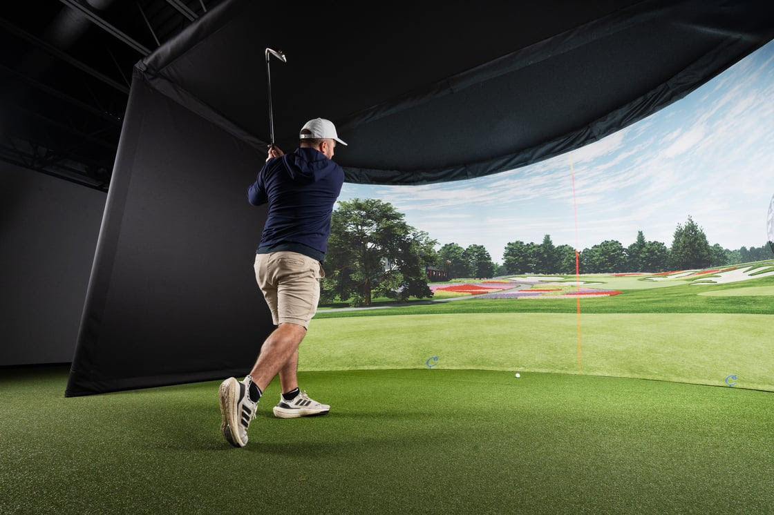 Carl's Place Curved Golf Simulator Enclosure Kit with Impact Screen