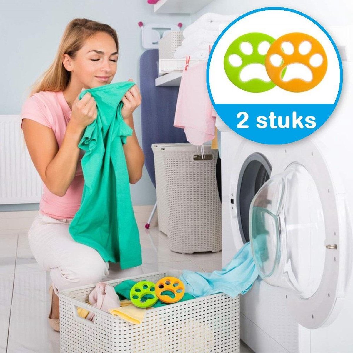 Sticky M8 | Haarverwijderaar voor huisdieren | Haarvanger voor wasmachine en droger | Haarverwijderaar voor honden en katten | Reinigingsbal huisdierharen en pluizen | Ontharing voor hondenhaar kattenhaar en andere huisdieren | 2 Stuks