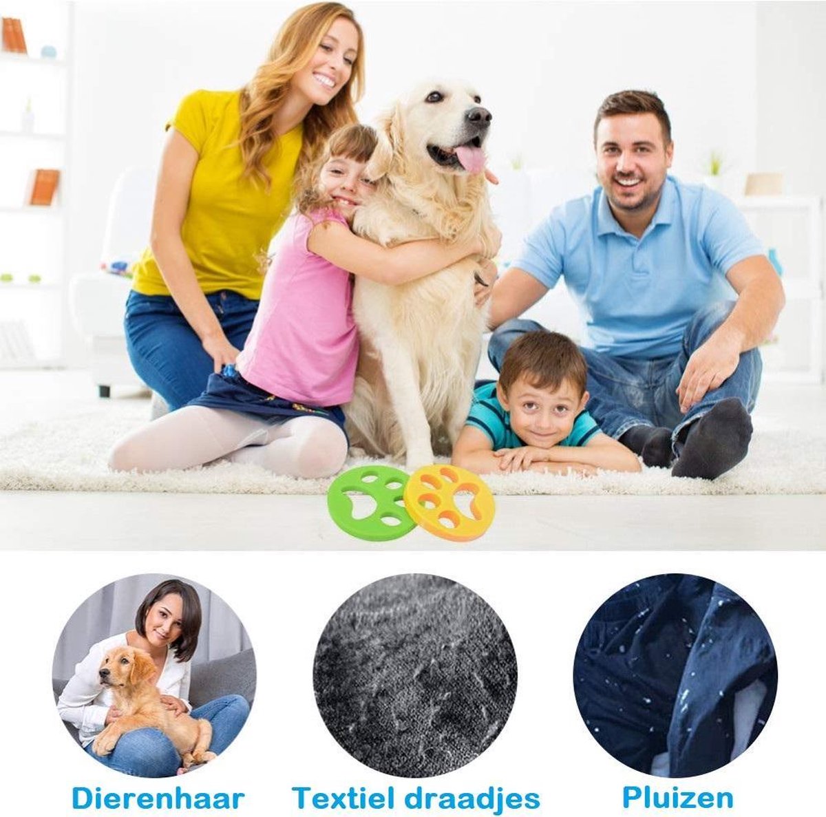 Sticky M8 | Haarverwijderaar voor huisdieren | Haarvanger voor wasmachine en droger | Haarverwijderaar voor honden en katten | Reinigingsbal huisdierharen en pluizen | Ontharing voor hondenhaar kattenhaar en andere huisdieren | 2 Stuks