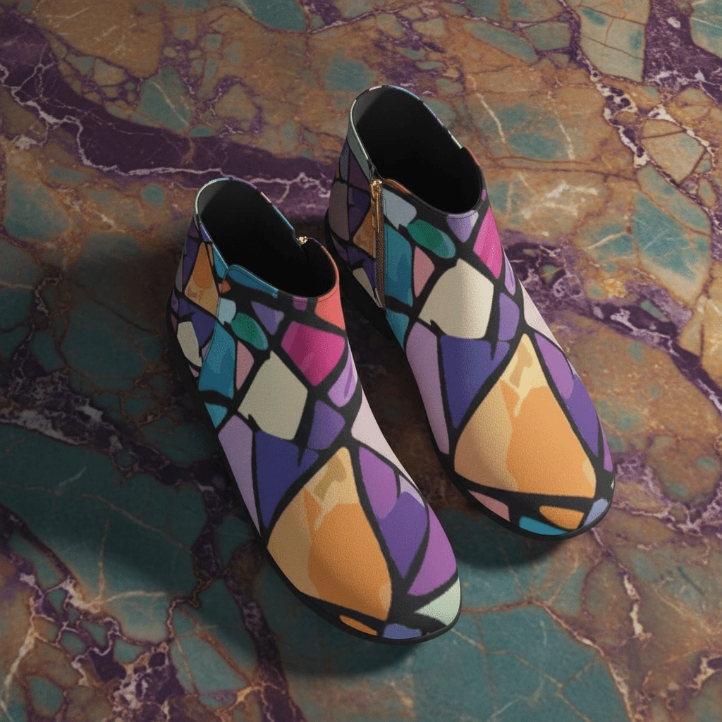 Vandals Velvet Patchwork Ankle Boots | Micro-Suede Maximalist Fashion Footwear for Bold Expression