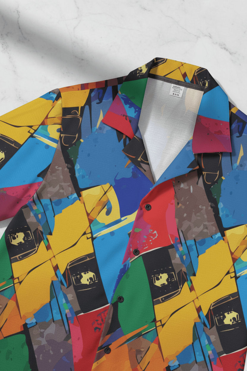 Vibrant Men's Hawaiian Camp Shirt, Tropical Vacation Wear, Beach Party Essentials, Fun Summer Fashion, Colorful AOP Shirt