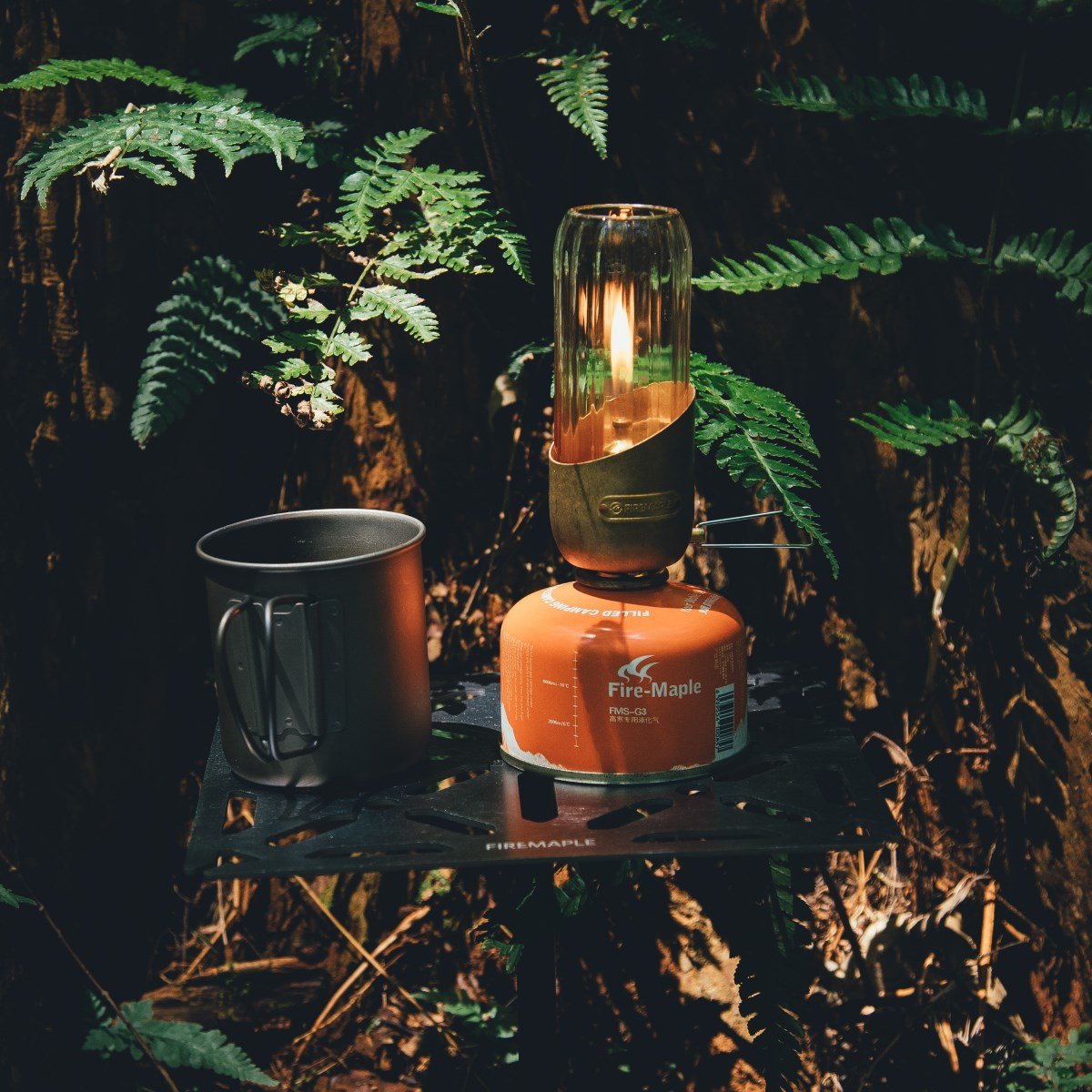 Vintage Copper Orange Gas Lantern