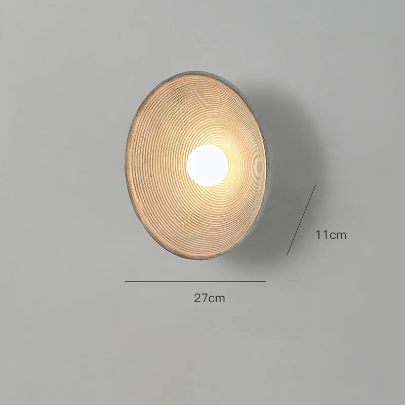 Retro Ceramic Disc Wall Light With Center Globe