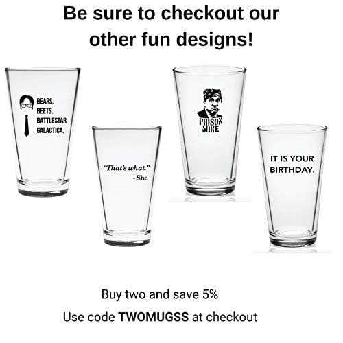 Prison Mike Shot Glass - The Office Merchandise | Funny Michael Scott for Men and Women - Dunder Mifflin Inspired Shot Glasses