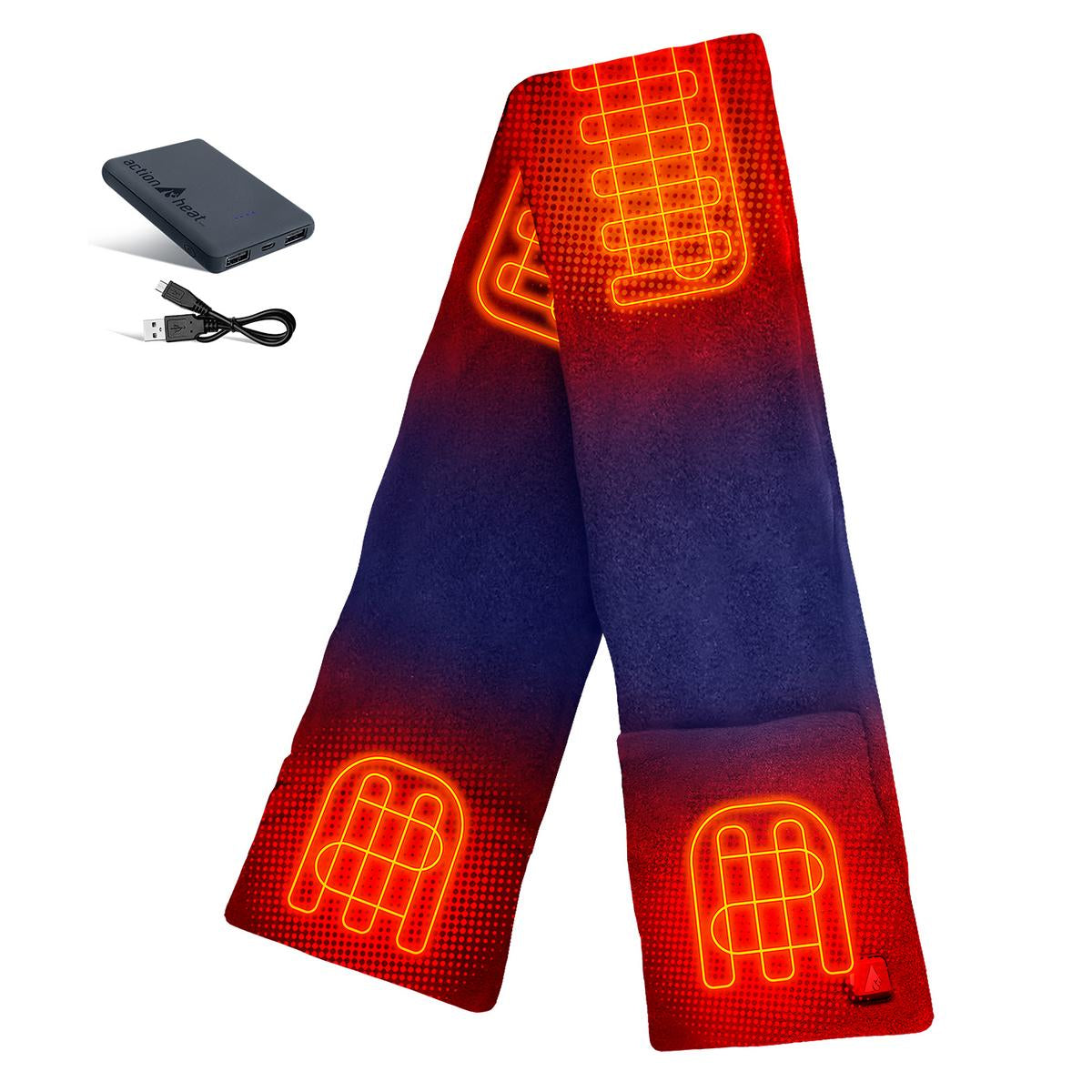 ActionHeat 5V Battery Heated Fleece Scarf with Pockets