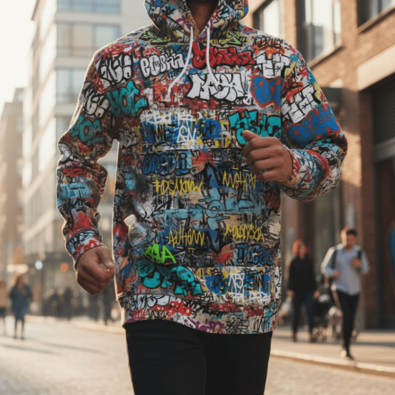 Wall of Graft Titti Splatter Art Digital Graphic Hoodie